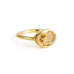Citrine Quartz Oval Stackable Ring for Women