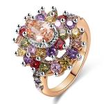 Multicolor AAA Cubic Zirconia Rose Gold Ring
