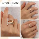 TOBENY Stackable Gold Rings for Women Non Tarnish Dainty 14K Gold Plated Stacking Cubic Zirconia Thumb Ring Set Trendy Statement Promise Wedding Bands Engagement Rings for Women Size 6 7 8 9 10