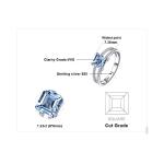 Blue Topaz Princess Cut Promise Ring in Silver