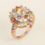 Multicolor AAA Cubic Zirconia Rose Gold Ring