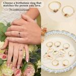 Gold Birthstone Stackable Ring with CZ Emerald