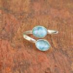 Adjustable Sterling Silver Larimar Ring for Women