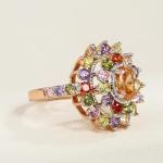 Multicolor AAA Cubic Zirconia Rose Gold Ring