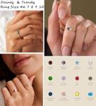 Gold Birthstone Stackable Ring with CZ Emerald