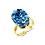 Aquamarine Adjustable Ring in Gold Plated Style