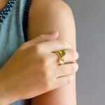Citrine Quartz Oval Stackable Ring for Women