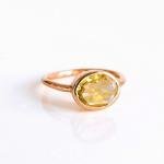 Citrine Quartz Oval Stackable Ring for Women
