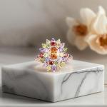 Multicolor AAA Cubic Zirconia Rose Gold Ring