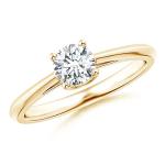Yellow Gold Round Diamond Engagement Ring for Her