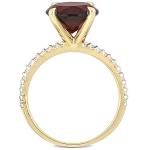 Round Cut Amethyst or Garnet Solitaire Ring