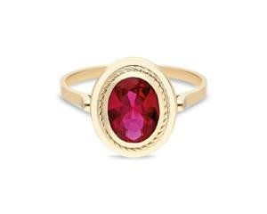 14k Solid Gold Ruby Ring for Ladies | Oval Ruby Statement Ring for Women | Stacking Ruby Ring | July Birthstone Ring | Birthday Gift for Her