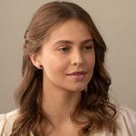 Peora Solid 14K White Gold Amethyst Heart Stud Earrings for Women, 1.50 Carats total Genuine Gemstone Classic Solitaire Studs, Friction Back, Hypoallergenic Gold Stud Earrings,