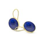 14K Gold Lapis Lazuli Dangle Earrings
