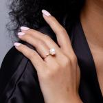 Freshwater Pearl Solitaire Ring in White Gold