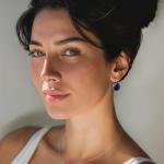 14K Gold Lapis Lazuli Dangle Earrings