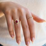 14k Gold Oval Ruby Ring for Women