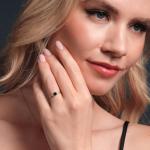 Gem Stone King 10K Yellow Gold Gemstone Birthstone and White Lab Grown Diamond Engagement Ring For Women | Round 4MM | Wedding Anniversary Promise Ring | Sizes 5, 6, 7, 8, 9