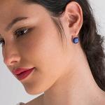 14K Gold Lapis Lazuli Dangle Earrings