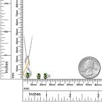 Gem Stone King 925 Silver and 10K Yellow Gold Oval 6X4MM Gemstone Birthstone and White Lab Grown Diamond Pendant and Earrings Jewelry Set For Women | With 18 Inch Chain