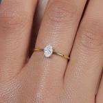 Gem Stone King 10K Yellow Gold 6X4MM Oval Gemstone Birthstone Engagement Ring For Women | Solitaire Wedding Anniversary Promise Gold Ring | Fine Jewelry Gifts for Her Mom Women Wife