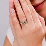 Natural Peridot Solitaire Ring in Yellow Gold