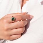 14k Gold Natural Emerald Dainty Ring for Women