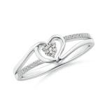 Heart-Shaped Diamond Promise Ring in White Gold