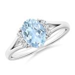 Aquamarine Engagement Ring with Diamond Accents