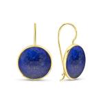 14K Gold Lapis Lazuli Dangle Earrings