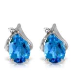 14k White Gold Blue Topaz Teardrop Jewelry Set
