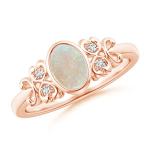 Natural Opal Ring in Rose Gold for Her