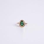 14k Gold Natural Emerald Dainty Ring for Women