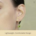 Cushion Cut Birthstone Dangle Earrings in Gold