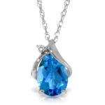 14k White Gold Blue Topaz Teardrop Jewelry Set