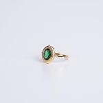 14k Gold Natural Emerald Dainty Ring for Women