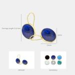 14K Gold Lapis Lazuli Dangle Earrings