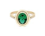 14k Gold Natural Emerald Dainty Ring for Women