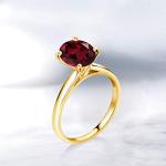 Gem Stone King 10K Yellow Gold Oval 9X7MM Gemstone Birthstone Solitaire Engagement Ring | Wedding Engagement Anniversary Promise Gold Ring For Women | Available In Size 5, 6, 7, 8, 9