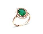 14k Gold Natural Emerald Dainty Ring for Women