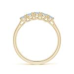 Natural Aquamarine Gold Half Eternity Wedding Ring