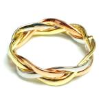 Tri-Color Gold Braided Ring, Size 7