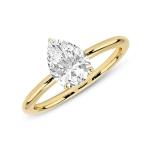 1.7 Carat Pear CZ Gold Engagement Ring for Women