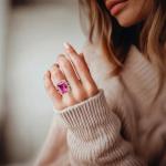 Pink Topaz Multi-Gemstone Silver Ring, Size 7