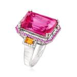 Pink Topaz Multi-Gemstone Silver Ring, Size 7