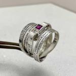 Hebrew Engraved Woman of Valor Ring with Ruby