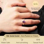 10k Gold Gemstone Ring with White Sapphire Accent