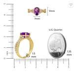 10k Gold Gemstone Ring with White Sapphire Accent