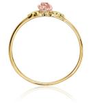 Tri-Color Gold Rose Flower Ring, Size 7