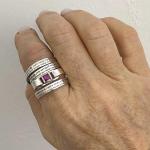 Hebrew Engraved Woman of Valor Ring with Ruby